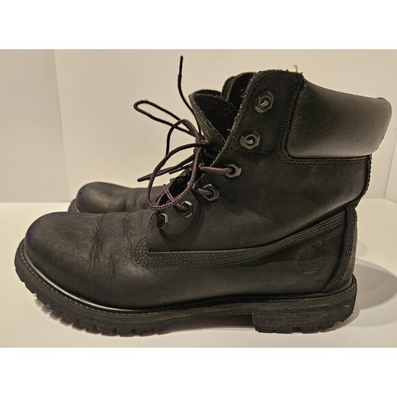 Timberland Womens Premium 6" 8658A Black Waterproof Hiking Boot Nubuck Size 10 M - Picture 4 of 14